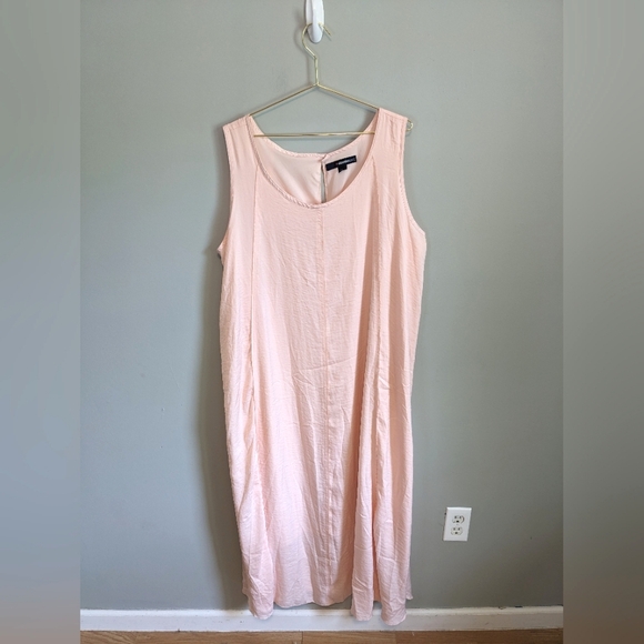 Denim 24/7 Light Pink Romantic Maxi Dress, size 20W - Picture 1 of 6